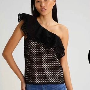 J. Crew One-Shoulder Eyelet Top